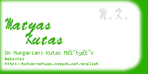 matyas kutas business card